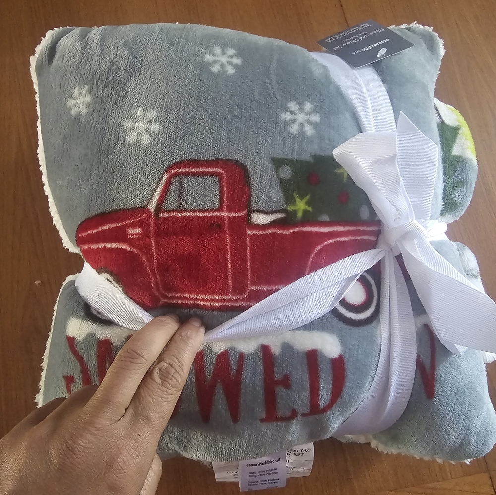 Matching pillow and throw-Winter Theme